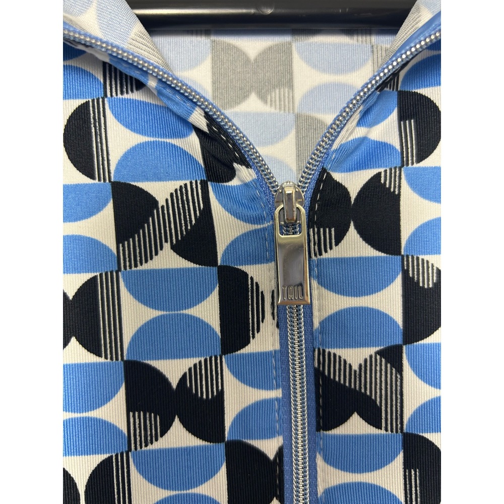 Tail Polo Shirt Womens Medium Blue Geometric Quarter Zip Golf Tennis Top sporty - Picture 7 of 7